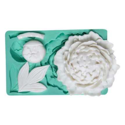 Kurdelya botanik çiçek ve yaprak silikon kalıbı (KK-0742) ile yapılmış çiçek modeli.