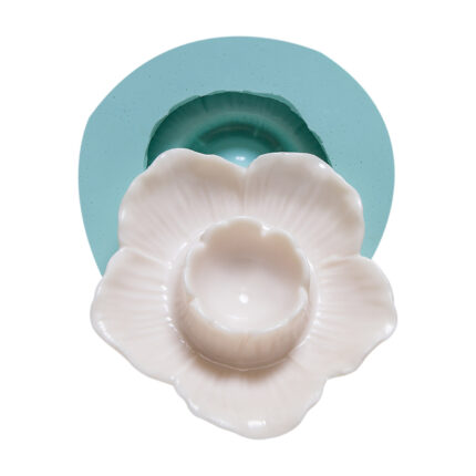 Çiçekli sabun kalıbı: Kurdelya dekoratif çiçek yumurtalık silikon kalıp modeli.