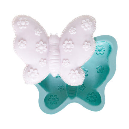 Çiçekli kelebek büyük boy silikon kalıbı: Bahçe temalı süs ve sabun yapımı için ideal.