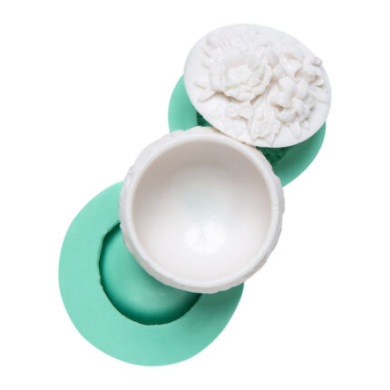 Çiçekli mücevher kutusu figürlü silikon kalıp modeli. Vintage takı saklama kutusu yapımı için ideal.