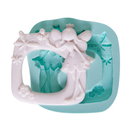 Çiçekli peri çerçeve silikon kalıbı: Masal dünyası süsü için ideal, reçine dökümü için RTV2 kalıp.