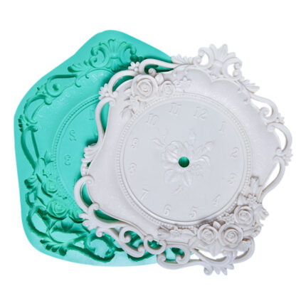 Kurdelya çiçekli saat silikon kalıbı. Dekoratif obje, sabun, takı, mum veya kişiye özel hediye yapımı için ideal.