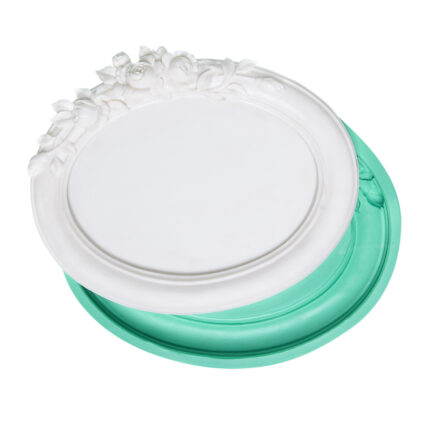 Çiçekli sade çerçeve kalıbı: Reçine dökümü için çiçek desenli silikon kalıp.