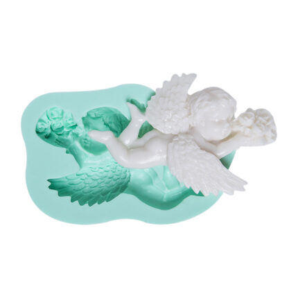 Çiçekli uçan melek silikon kalıbı: dini süs yapımı için RTV2 silikon kalıp.