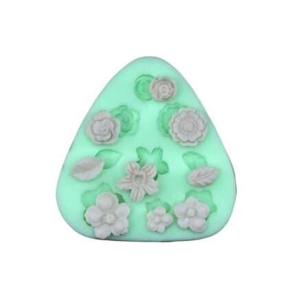 Çoklu çiçek ve yaprak silikon kalıp modeli, botanik koleksiyon için ideal. Dekoratif 3D çiçek yaprağı silikon kalıp.