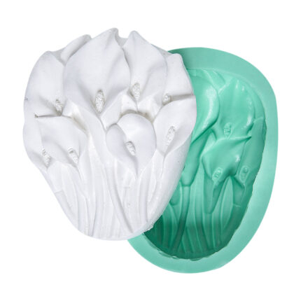 Çoklu zambak silikon kalıp: Bahar temalı süslemeler için zambak desenli kalıp.