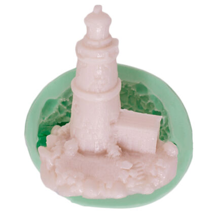 Deniz feneri silikon kalıbı ile elde edilmiş deniz temalı dekoratif obje.