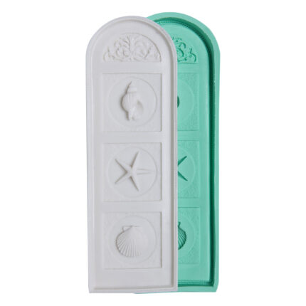 Deniz kabuğu çerçeve silikon kalıbı ve döküm örneği. Deniz temalı dekorasyon için ideal kalıp.