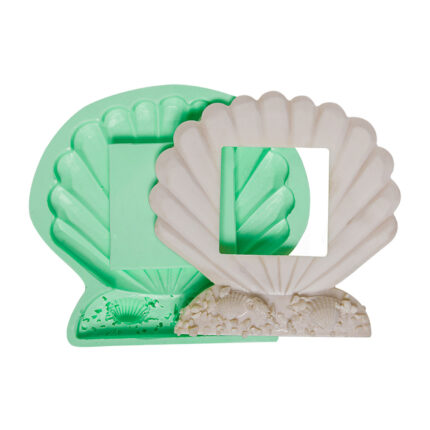 Deniz kabuğu çerçeve silikon kalıbı: Deniz temalı dekorasyon ve el yapımı sabun, takı, hediye yapımı için ideal.