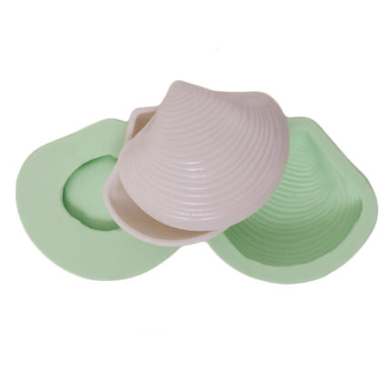 Deniz kabuğu kutu silikon kalıp modeli ve dökülmüş deniz kabuğu figürü. Deniz temalı silikon kalıp.