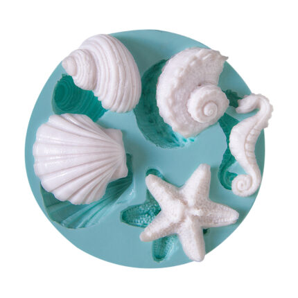 Deniz kabukları ve atı silikon kalıbı ile yapılmış deniz temalı sabun/dekoratif objeler.