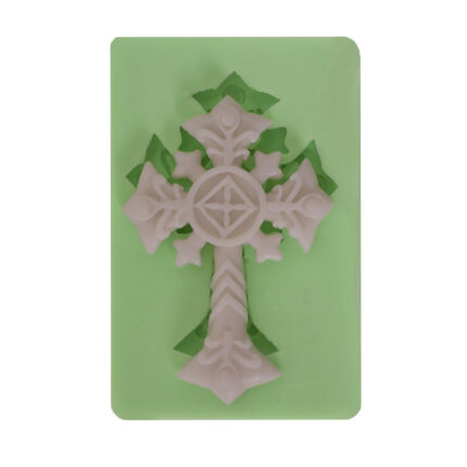 Kurdelya İslami desenli haç silikon kalıbı, dini dekorasyon için, 5x7x1cm ebatlarında.