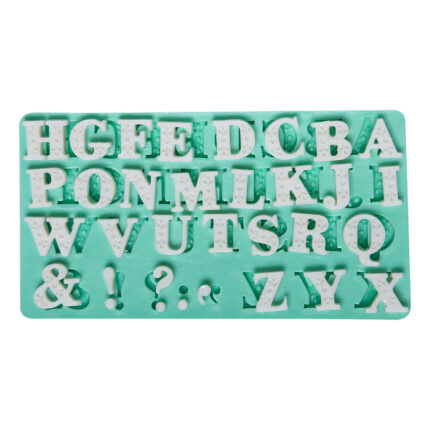 Desenli harfler silikon kalıbı modeli. Kişiye özel süs yapımı için ideal, KK-0839.