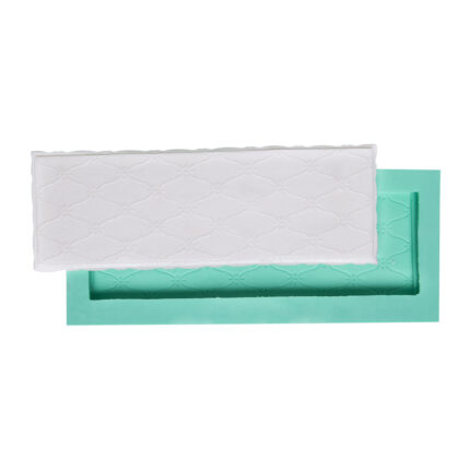 Kurdelya desenli silikon kalıp ve tabanlık. Mücevher sunum tabanı yapımı için geometrik desenli kokulu taş kalıbı.