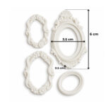 Kurdelya Minimal Minik Çerçeveler Silikon Döküm Kalıbı (Kolaj Dekorasyonu İçin - 3,5x6x0,5cm - KK-0623) - Görsel 2