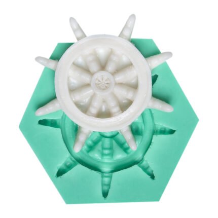 Denizci dümen figürlü silikon kalıp modeli. Gemi dümeni kalıbı ile deniz temalı süsleme.