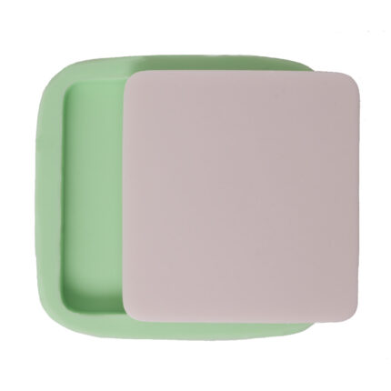 Düz kare tabanlık silikon kalıp: Kurdelya modern tasarım, dekoratif tabanlık yapımı için ideal.