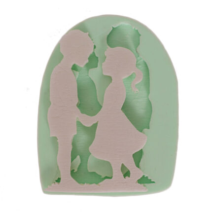 El ele tutuşan çocuklar silikon kalıp modeli, arkadaşlık temalı dekorasyon için. Çocuk figürü silikon kalıp.