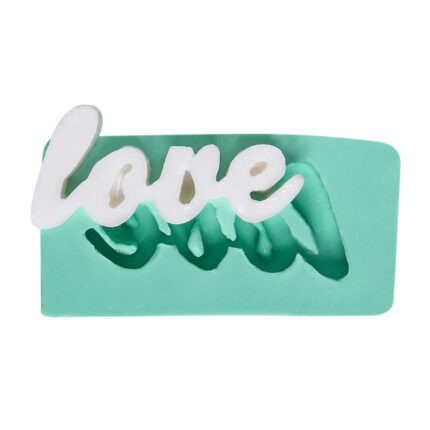 Elyazısı love silikon kalıbı: Sevgililer Günü dekorasyonu için romantik obje yapımı.
