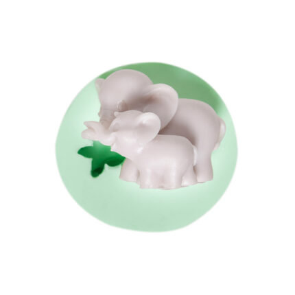 Fil ve yavrusu silikon kalıbı: Hayvan temalı sabun, dekoratif obje, takı ve kişiye özel hediye yapımı için ideal.
