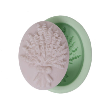 Fiyonklu lavanta demeti silikon kalıp, lavanta figürü dökümü. Aromatik dekorasyon için ideal.