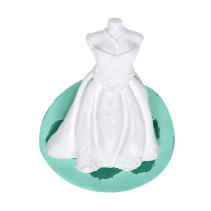 Gece elbisesi silikon kalıp modeli. Moda temalı dekorasyon için gece elbisesi kalıbı.