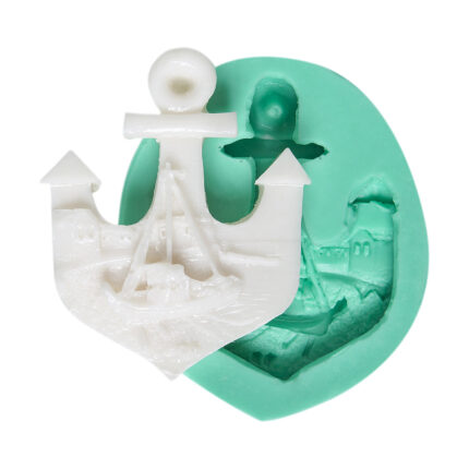 Denizci gemi çapa figürü silikon kalıbı: yelken detaylı kokulu taş yapımı için ideal.