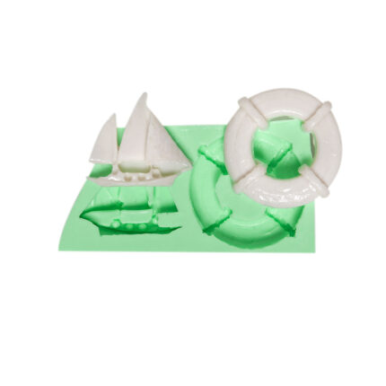 Gemi ve deniz simidi silikon kalıbı: deniz temalı sabun, dekoratif obje ve hediye yapımı için ideal.