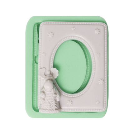 Geyikli yılbaşı çerçevesi silikon kalıp. Geyik figürlü, yılbaşı süsü çerçeve kalıbı.