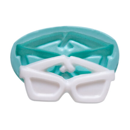 Kurdelya Trend Gözlük Figürlü Silikon Kalıbı. Vintage optik çerçeve süsü için ideal.