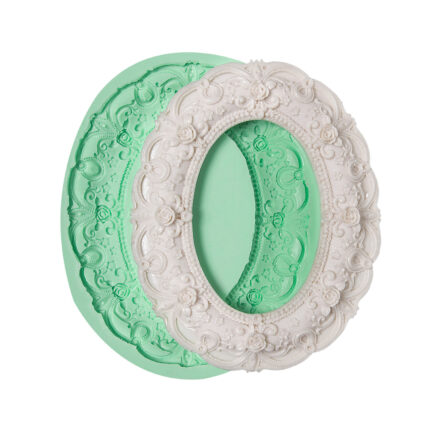 Gül işlemeli çerçeve silikon kalıbı: Romantik dekorasyon ve sabun yapımı için ideal.