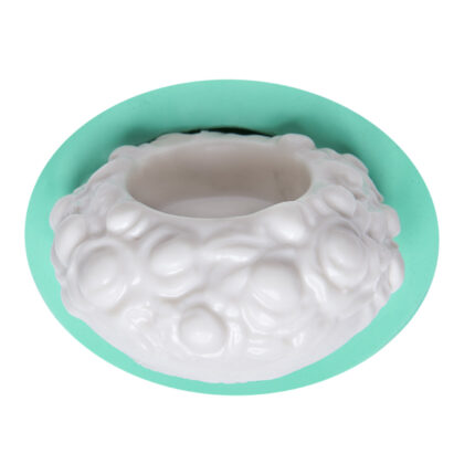 Kabartmalı gül desenli mumluk silikon kalıbı. Çiçek desenli mum kabı yapımı için ideal.