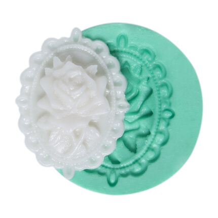 Güllü broş biblo yapımı için çiçekli aksesuar iğnesi silikon kalıbı.