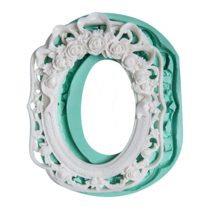 Fiyonklu çiçek resim çerçevesi silikon kalıbı. Kurdele süslü fotoğraf çerçevesi yapımı için ideal, zarif süs eşyası.