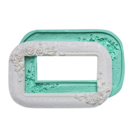 İkili gül çiçekli priz süsü silikon kalıbı: Modern ev dekorasyonu için romantik ve şık priz kapağı.