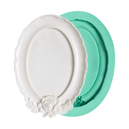 Çiçekli tepsi biblo yapımı için zarif güllü silikon döküm kalıbı. Çiçek desenli reçine süs yapımına uygun.