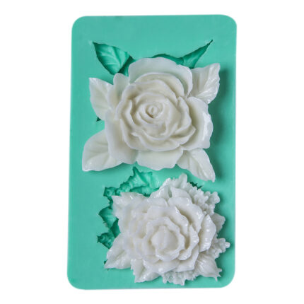 İkili çiçek silikon kalıbı: Bahçe temalı dekorasyon, sabun ve takı yapımı için ideal kalıp modeli.