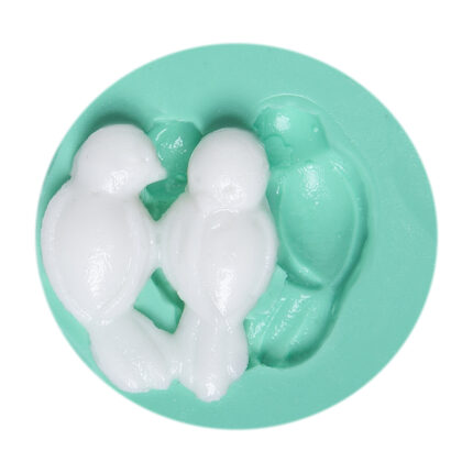 İkili kuş silikon kalıbı: romantik sabun, dekoratif obje, takı ve kişiye özel hediye yapımı için ideal.