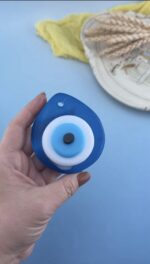 Kurdelya Geleneksel Nazar Boncuğu Silikon Döküm Kalıbı (Kültürel Sembol - 7x8x2,5cm - KK-0265) - Görsel 2