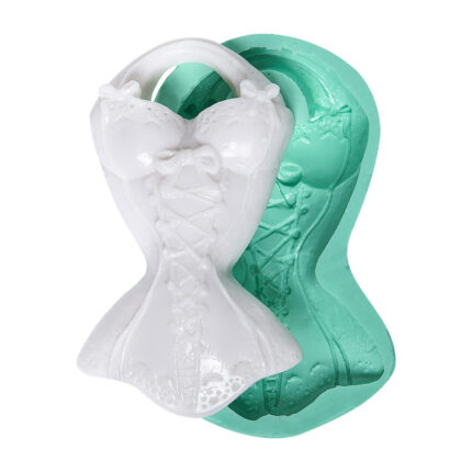 İnce belli korse silikon kalıp ve dökülmüş korse figürü. KK-0109 kalıp modeli.