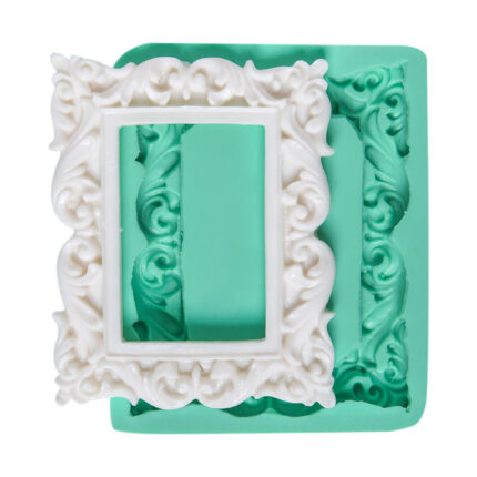 Dantel detaylı reçine çerçeve ve silikon kalıbı. İnce işçilikli küçük çerçeve kalıbı.