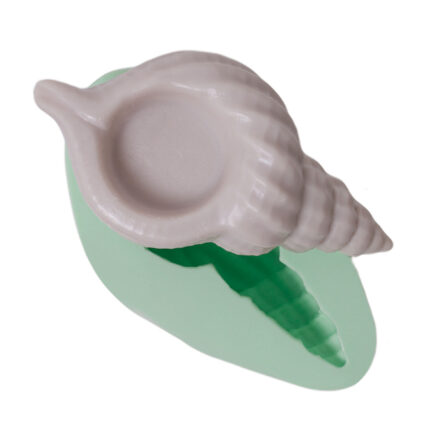 İstiridye mumluk silikon kalıp: Deniz kabuğu şeklinde mumluk yapımı için 3D kalıp.