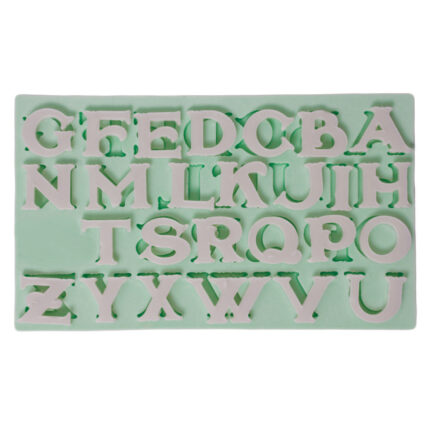 İtalik harfler silikon kalıp: A'dan Z'ye tüm harfleri içeren tipografi dekorasyonu için kalıp.