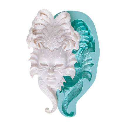 Kadın maske silikon kalıbı. Tiyatro temalı dekorasyon için sanatsal maske kalıbı.