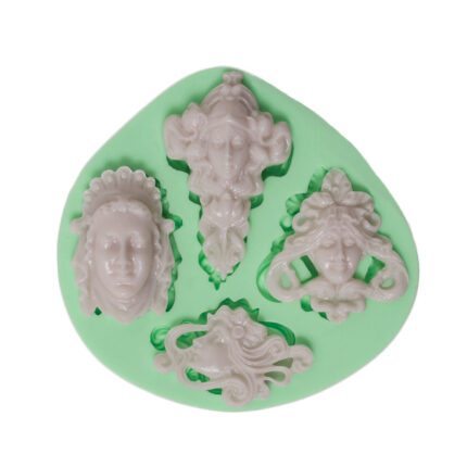 Kurdelya sanatsal kadın suretleri silikon kalıbı, yüz figürlü döküm kalıbı.