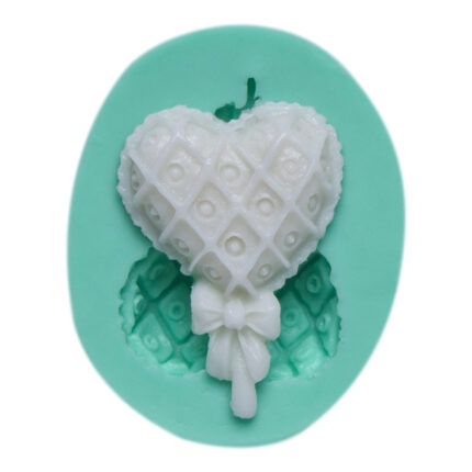 Kalpli balon silikon kalıbı: Sevgililer Günü süsü yapımı için ideal, romantik tasarım.