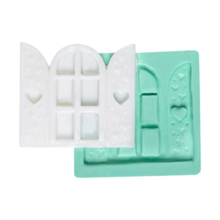 Kalpli pencere silikon kalıbı: Romantik ev dekorasyonu ve sabun yapımı için ideal.