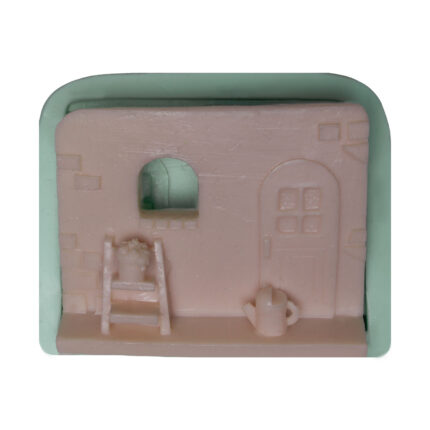 Kurdelya kapı önü duvarı silikon kalıp modeli: minyatür ev dekorasyonu için 3D duvar figürü.