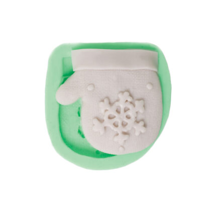 Kar taneli eldiven silikon kalıp: kış temalı dekorasyon için ideal, 6,5x6,5x1cm boyutunda.