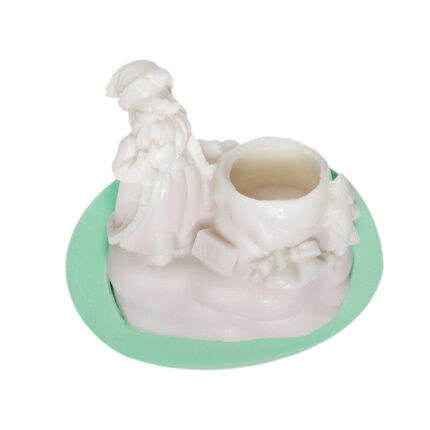 Beyaz Noel Baba silikon kalıbı ile yılbaşı süsü yapımı için kalıp modeli.